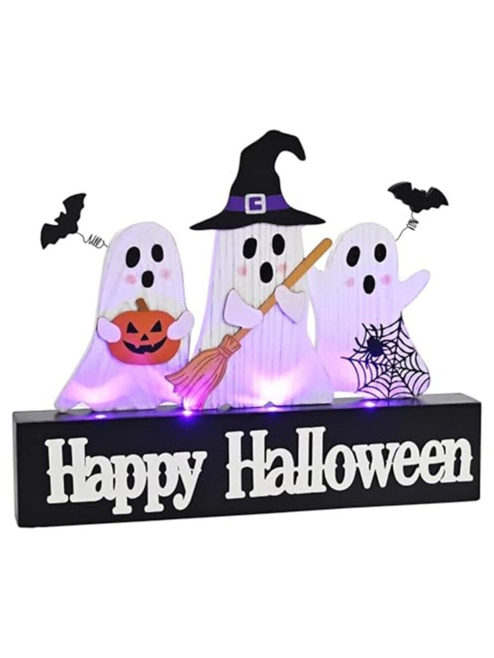 Valery Madelyn Halloween Decorations with Purple LED Lights, Lighted Halloween